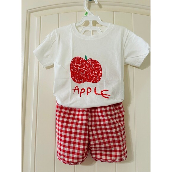 Super cure 4T Toddler Summer 2 pcs outfit t shirt and shorts apple - Picture 2 of 4